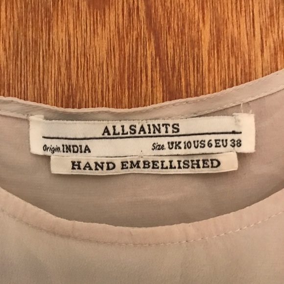 Allsaints ‘Gota’ Hand Embellished Silk Top - Picture 5 of 6